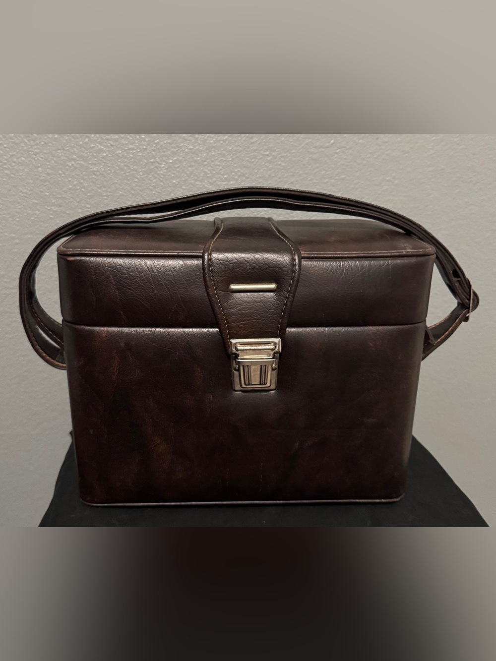 Vintage Hard Shell Leather Camera Case